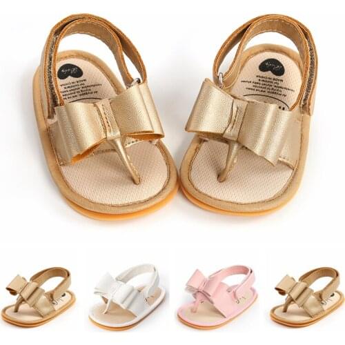 2021 New Infant Kid Roman Sandal Lovely Infant Baby Girl Soft Sole Toddler Boy Shoes Bowknot Non-slip Sandals Moccasin