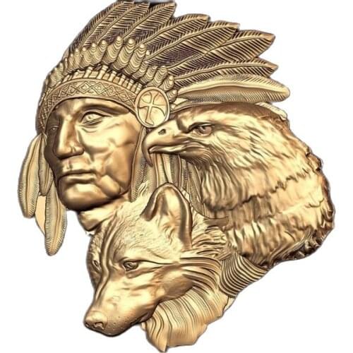 3D STL Model "Indian" CNC files Artcame Vectric etc CAM Programs (ES)