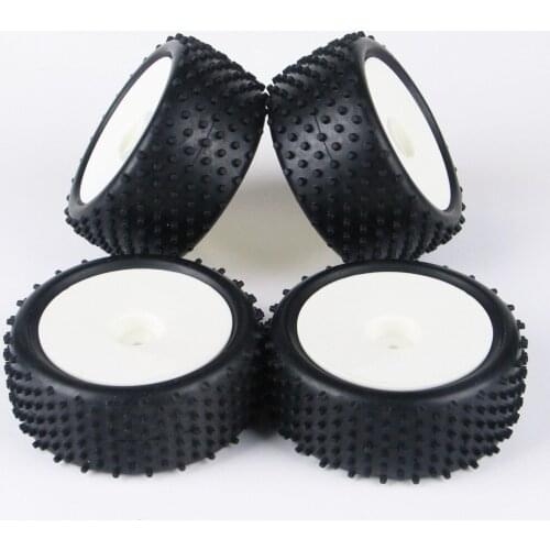 4Pcs/Set 12mm Hex 1/10 Front & Rear Tires Rims For HSP Racing 1:10 RC Off-Road Buggy Car