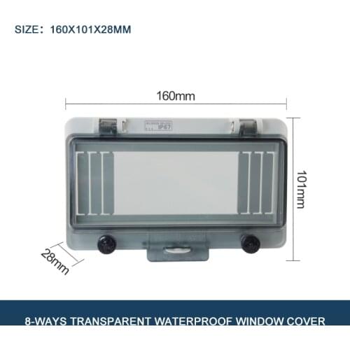 8 WAYS Circuit Breaker Transparent Waterproof Box Window Distribution Box Protect Window Cover Monitor Observation Window Ip67