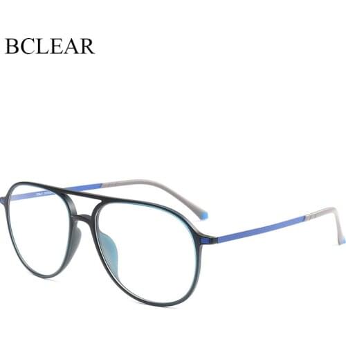 BCLEAR Fashion Plastic steel Double Bridge Eyeglasses Frames Colorful Men Women Prescription Optical Frame Retro Spectacles Hot