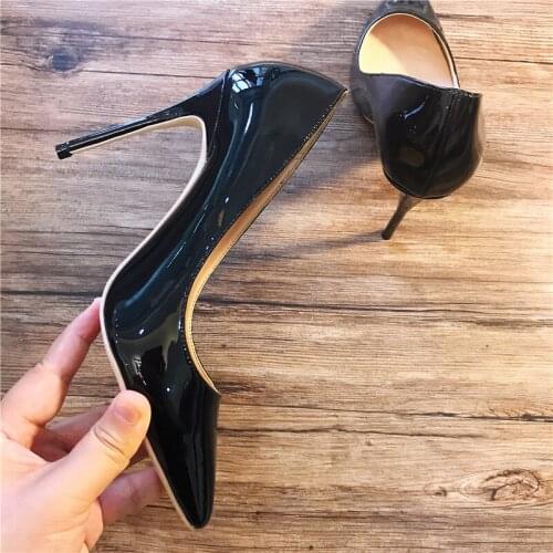 Free shipping fashion women Pumps Classic office lady Black Pointy toe high heels shoes size33-43 12cm 10cm 8cm party shoes