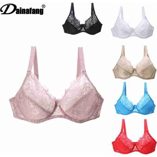 2250Hot Sell Summer Style Lace Breathable Underwear Sexy FUII Cup Women Bra Floral Bow Decorative Cotton Push Up Bra