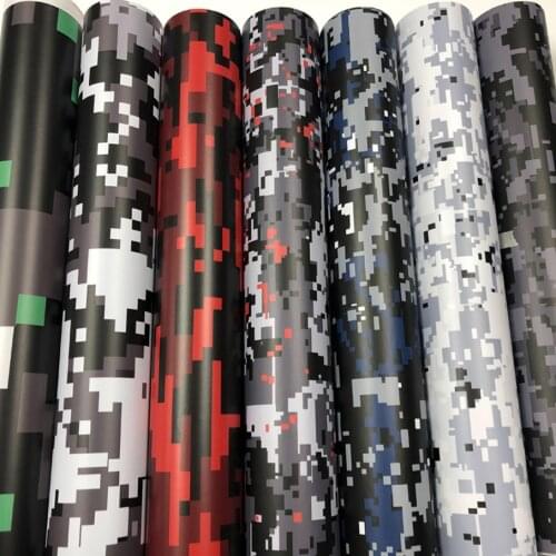 Black White Red Blue Grey Camouflage Digital Vinyl Car Sticker Decal Camo Car Wrap Foil For Vehicle Motorbike Car Wrapping Roll