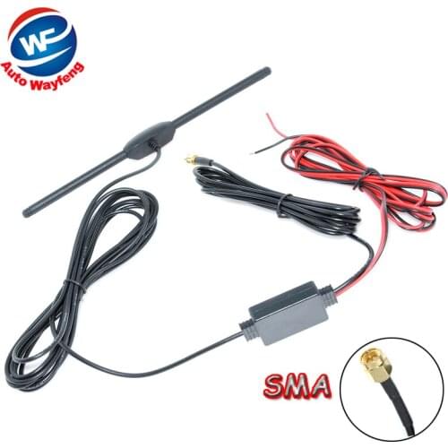 DVB-T ISDB-T Antenna Car Digital TV Antenna Aerial with a Amplifier Booster SMA connector 5M+Free shipping WF