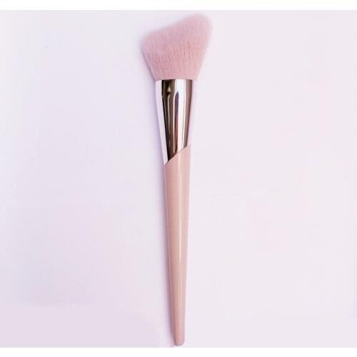 Cheek-Hugging Bronzer Makeup Brush 190 - Pink Unique-Shaped Face Powder Contour Shaping Brush Cosmetic Tools