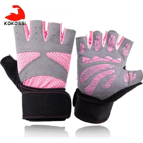KoKossi Weightlifting Gloves Breathable Sweat-absorbent Anti-slip Shock Absorption Palm Extened Wristband Sports Fitness Gloves