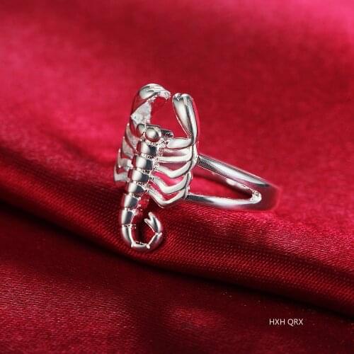HXH QRX 925 Sterling Silver Scorpion Ring For Women Fashion Wedding Engagement Party Gift Charm Jewelry