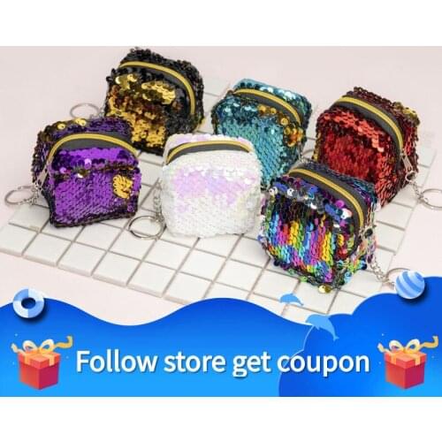 Wallet Childrens handbag Coin Purses Sequins Pouch Holder Adult Kids Girls Gift Small Change Toys Kawaii bag Zipper Wholesale