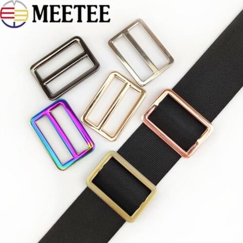 10pcs 20/25/32/38mm Bag Strap Webbing Adjust Buckle Metal Tri-Gilde Hook Clasp DIY Clothes Belt Ring Slider Buckles Accessories