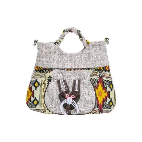 Fashion national string appliques small shopping handbags!Nice bohemian prints lady casual shoulder all-match multi-use Carrier