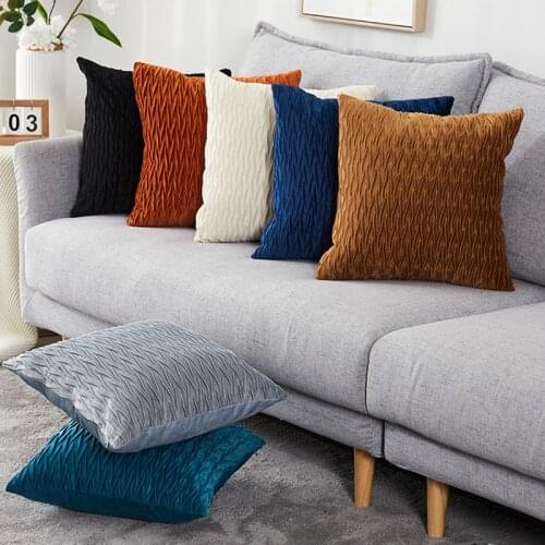 Velvet Plaid Pillowcase Home Living Room Bedroom Sofa Pillow Case Plush Cushion Cover Home Bedroom Decor Cushion Cover