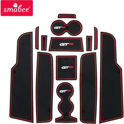 Smabee Anti-Slip Gate Slot Mat For Peugeot 308 T9 2014 2015 2016 2017 2018 2019 Rubber Accessories Cup Holders Non-slip mats