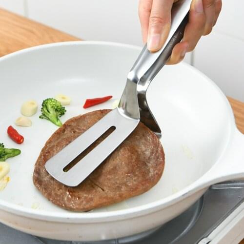 Japan Originality Stainless Steel Barbecue Tong Fried Steak Shovel Fried Fish Shovel BBQ Bread Clamp Kitchen Bread Meat Clamp