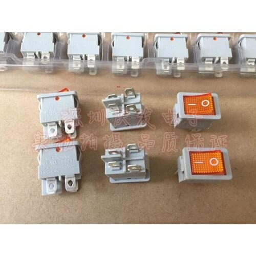 Original new 100% LEG10N 4pin 2 gear rocker switch LCD TV power switch copper foot silver contact with lamp 12A