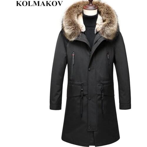 KOLMAKOV Winter Down Coats Mens Thicken Parka Jackets Dress Men Detachable Fluff Liner Overcoat Parkas M-3XL Warm Outwear Male