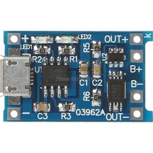 Lithium Battery Charge+Protection 2-In-1 Circuit Board 5V 1A 2A Micro USB Module Oct18 Dropship