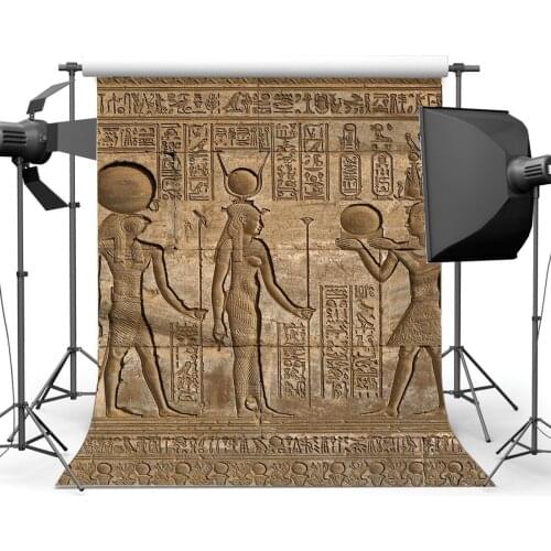Shabby Egypt Backdrop Old Egyptian Mural Painting Backdrops Photography Background Ancient Pharaoh and Hieroglyphics