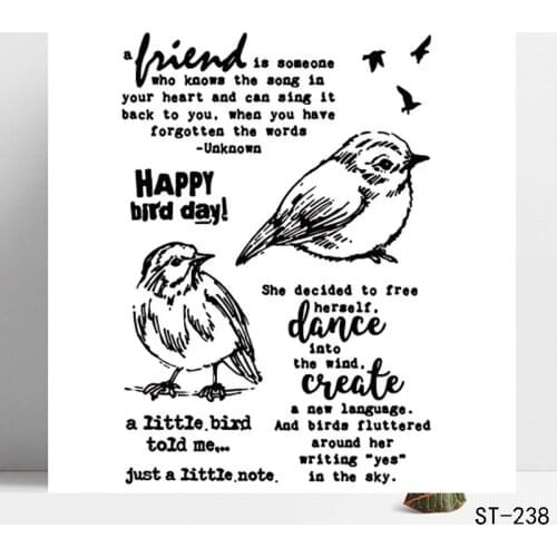 AZSG Lovely Bird Sparrow Clear Stamps/Seals For DIY Scrapbooking/Card Making/Album Decorative Silicone Stamp Craft