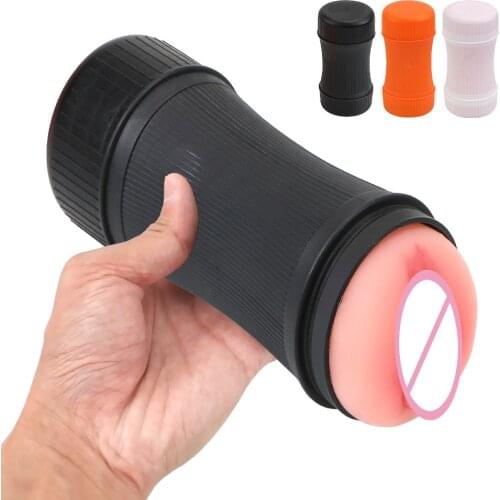 Realistic Vagina Oral Mouth TPE Male Masturbator Cup 2 In 1 Blow Job Erotic Deep Throat