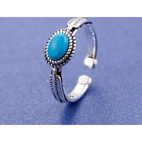 Real Blue Rings For Women Open Size Wedding Ring Beautiful Jewelry Drop Shipping