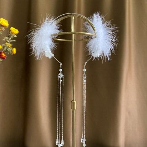 Luxury Wedding Hair Accessories Dinner Party Women Headpiece Hairband Tiaras Handmade Feather Headband tocados para el pelo