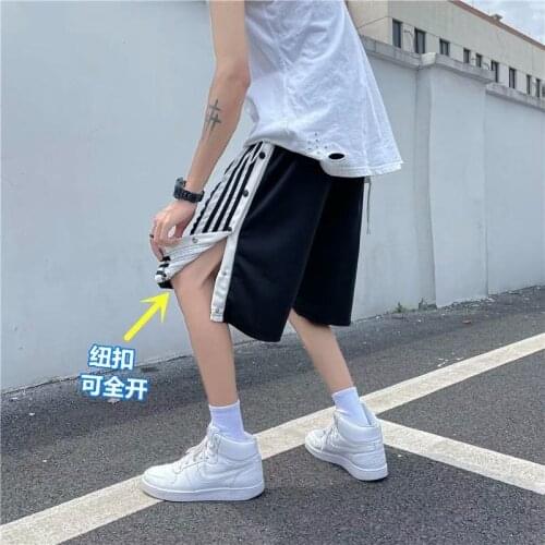 Ins American tide brand shorts high street ins wind-breasted sports pants hip-hop lovers male casual five-point pants