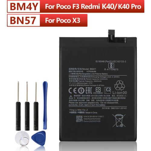 XIAOMI Original Replacement Phone Battery BM4Y For Xiaomi Poco F3 Redmi K40 Pro K40 Pro+ 4520mAh