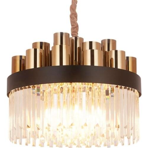 Chandelier Modern Chandelier Round Lighting Living Room Gold Crystal Lamp Luxury Stainless Steel LED Lustre Home Lighting