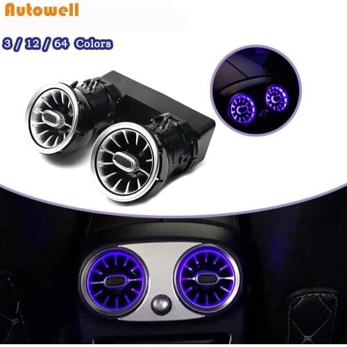 Rear-seat LED turbine air vent ambient light For Mercedes GLC class x253 LED air vent synchronized with ambient light