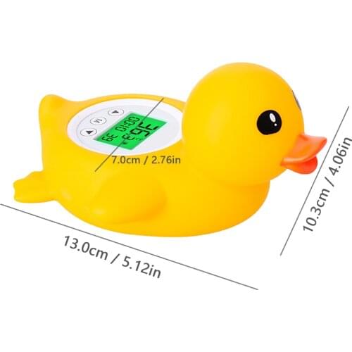 Bath Thermometer Fahrenheit and Celsius Temperature Tri-color Backlit Display Thermometer Lovely Duck Shape Bath Toy Safety