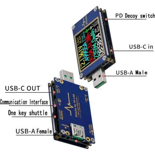 YK001 USB Tester Fast Charge 1.77 Inches Data Line Charging Head Detector Digital Voltmeter Ammeter Voltage Current Meter