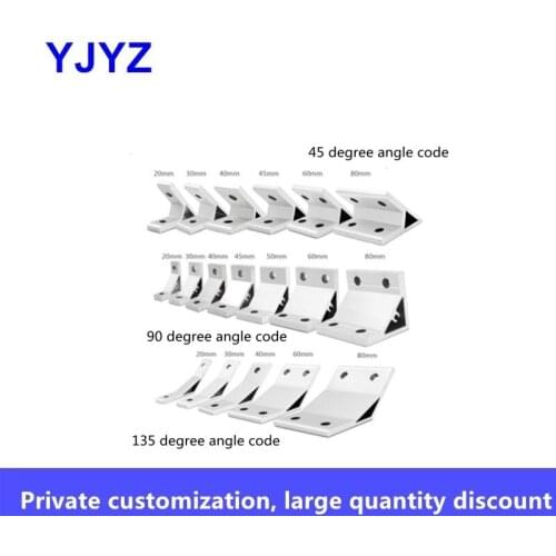 Thicken Extrusion Angle Code Right Angle 135 45 90 Degree Fixing Angle Aluminum Aluminum Profile Fitting 4040 Connector Angle