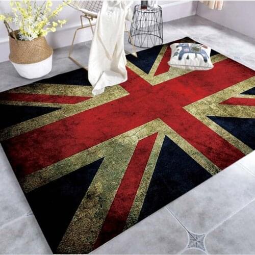 Vintage Flage Anti-Slip Floor Carpet British Flag UK Union Jack Printed Floor Mat Kitchen Rug Bathroom Carpet 6 Designs Dropship