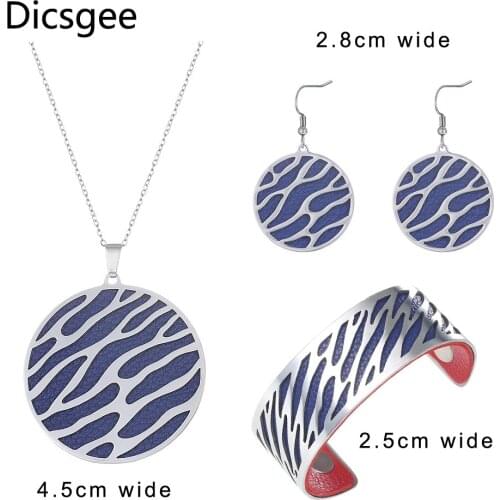 Cremo Stainless Steel Leopard Bangle Necklaces Pendant Argent Leather Round Necklace Stripe Femme Bijoux