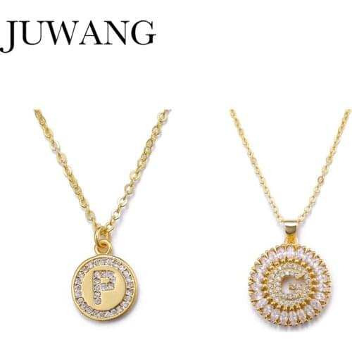 Gold Color Copper Cubic Zirconia CZ English Letter Necklace Pendant Necklaces For Men/ lady /Women Name Jewelry Girl Friend Gift
