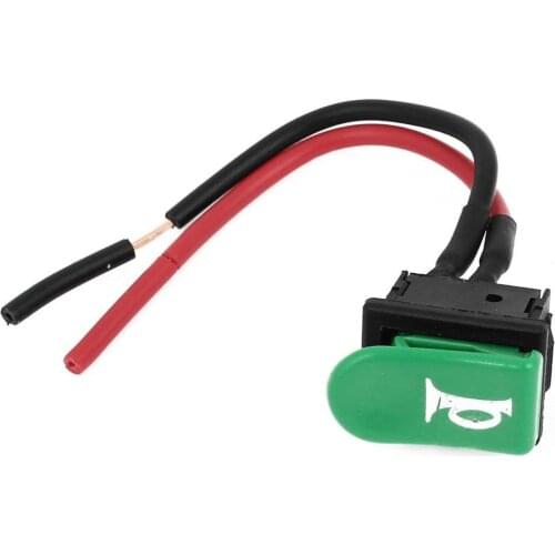 Uxcell SPST Green Horn Button Momentary Wired Switch DC 12V for Motorcycle
