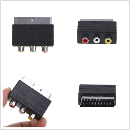 1PC Scart to 3 RCA S-Video Adapter Composite RCA Phono Adaptor Converter AV TV Audio For Video DVD Recorder TV Projector
