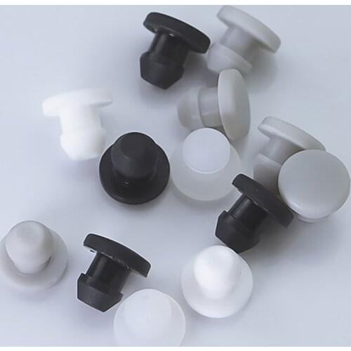 10/20/50/100pcs Silicone Rubber Hole Caps 2.5/3/3.5/4mm Solid T-type Plug Cover Snap-on Gasket Blanking End Cap Seal Stopper