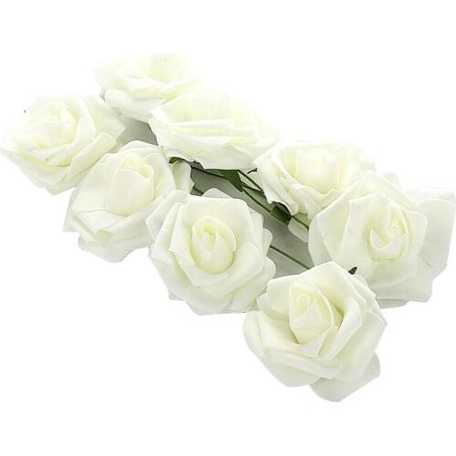 10 PCS Simulation Bouquet Foam PE Simulation Rose 8cm Wedding Decoration Decorative Flower