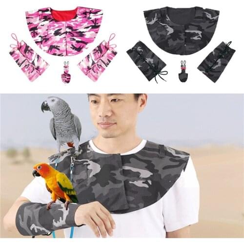 4pcs Parrot Anti-Scratch Shoulder Protector Hang Birds Anklet Toys Multi-Functional Bird Diaper Shawl for Small Medium Parakeets