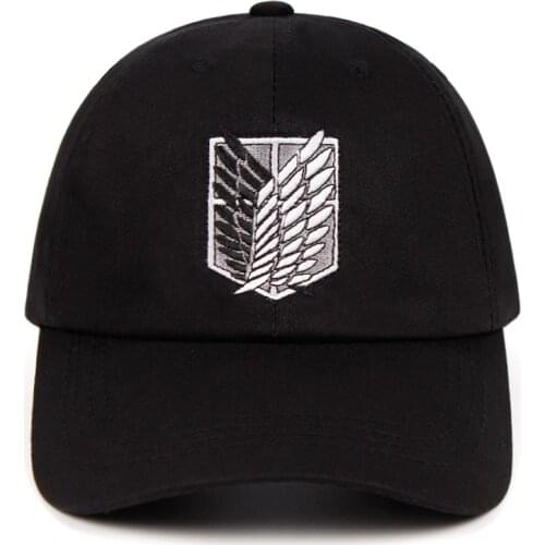 Aot regiment dad hat 100% Cotton Black Shield embroidery Baseball Cap Snapback Unisex outdoor fashion leisure caps