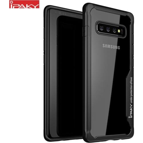 IPAKY for Samsung S8 S9 S10 Plus Note 10 Super Shockproof Transparent Silicon Acrylic Cover Case For Samsung S21 Plus Ultra Case