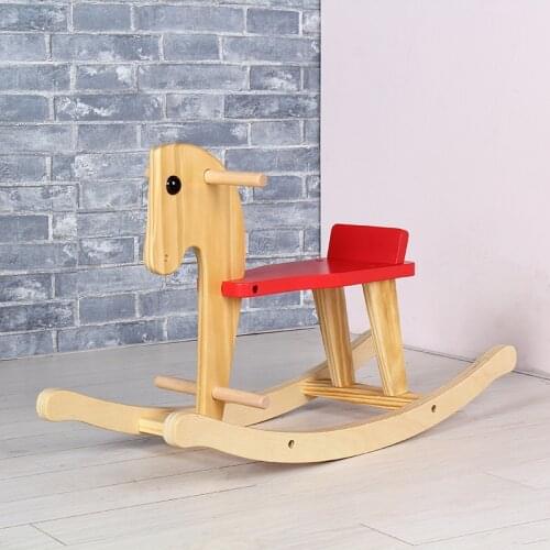 Childrens Solid Wood Trojan Kids Rocking Horse Baby Rocking Chair Ride on Toys for Boys and Girls Horses Baby Ride on Toys