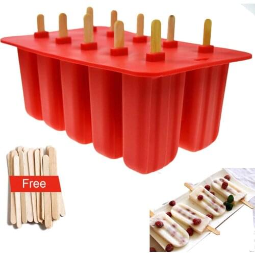 Georgia Silica Gel Ice Cream Mould Popsicle Mold Ice Tray Puck Popsicle Mold Ice Cream 10 with silicone mold high quality