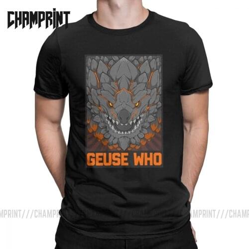 Mens Monster Hunter World Geuse Who T Shirt Cotton Clothing Novelty Short Sleeve O Neck Tees Summer T-Shirts Plus Size 4XL 5XL