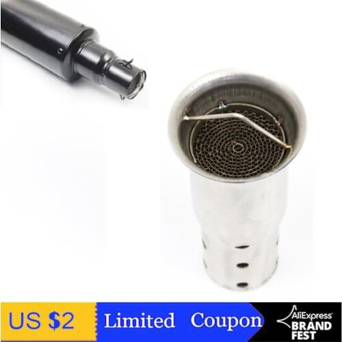 DUPANQ Motorcycle 51mm Inlet Exhaust Tube Muffler Adjustable DB Killer Silencer Noise Sound Eliminator Front Catalyst