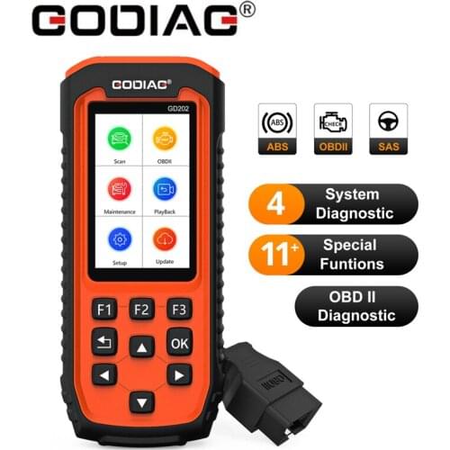 GODIAG GD202 Engine ABS SRS Transmission System Diagnostic Tool with DPF EGR EPB SAS Injector Oil light Reset Services