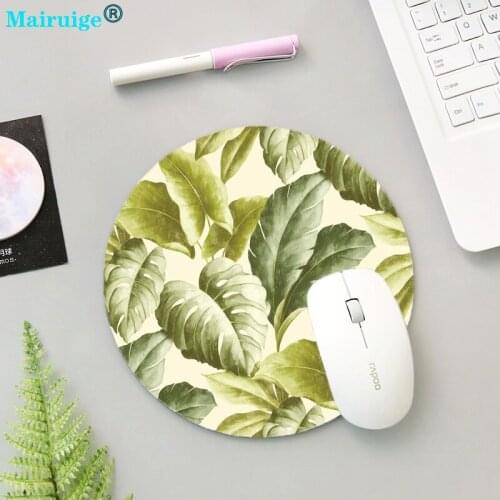 Merrigo Leaf Game Mouse Pad Round Small Size Mouse Pad Game Special Notebook Computer Mouse Pad Non-slip Rubber Table Mat