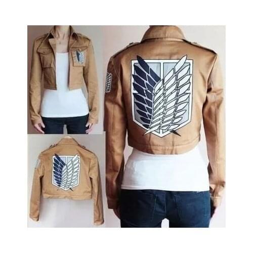 Attack On Titan Cosplay Costume Japanese Anime Shingeki No Kyojin Cosplay Jacket Brown Coat Uniform for Women Men Adult